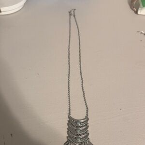 Elegant Silver Necklace with Turquoise Accents
